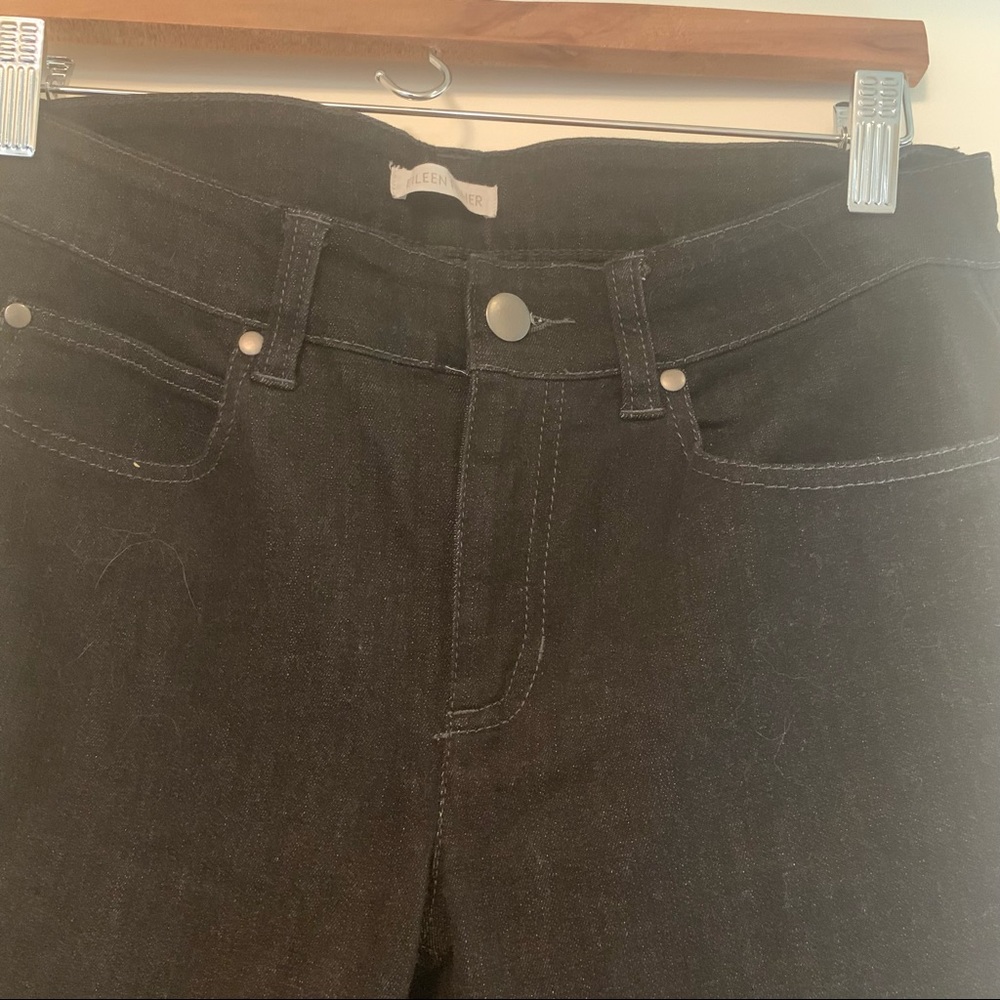 Eileen Fisher black straight 5-pocket jeans - Picture 2 of 10